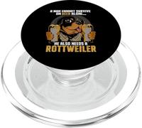 Man Needs Beer and Rottweiler | Propriétaire de Chien | Rottie PopSockets PopGrip pour MagSafe