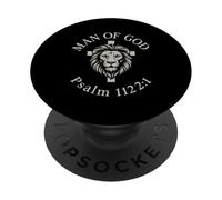 Man of God Psaume 112:1 Lion Christian PopSockets PopGrip Adhésif