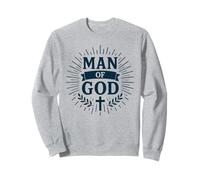 Man of God with Laurel Cross Father's Day Christian Dad Men Sweatshirt