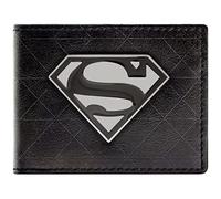 Man of Steel Superman Espoir Argent Insigne en métal Noir Portefeuille