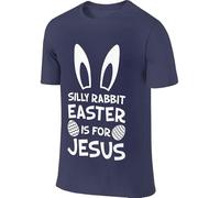 Man Personalized Fashion Tops Silly Rabbit Easter is for Jesus Cute Toddler Tshirt Manches Courtes(XX-Large)