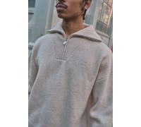Man Relaxed Boxy Funnel Neck Wool Knitted Jumper homme - pierre - L, pierre