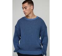 Man Relaxed Ribbed Knitted Jumper homme - bleu - XS, bleu