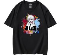 Man Summer T-Shirts Man Power Tee Power Pullover T-Shirts Power Cosplay Clothing Manches Courtes(Medium)