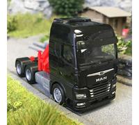 MAN TGX GX avec grue de chargement, noir / rouge - HERPA 313100-003 - HO 1/87