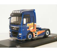 Ixosport Miniature Camion MAN TGX XXL 2020 Bleu décoré 1/43