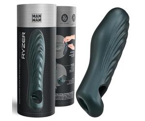 Man Wan Ryzer Extra-Soft - Masturbateur Homme&Gaine Pénienne en Silicone Souple,Sextoy Masculin Texturé Intérieur et Extérieur,Anneau Pénien Intégré,Effet Succion,Augmentation de la Circonférence
