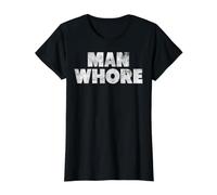 Man Whore Funny Fair Warning Neigy Thoughts T-Shirt Graphique avec Valeur, Femme, Noir, S
