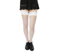 MANA MANA Bas Résille Autofixants Confortables Et Tendance Pour Femmes | Bas Autofixants Tendance Pour Toutes Les Occasions | Plusieurs Couleurs | Parfait Pour Toutes Les Femmes, Bianco, XXL/3XL