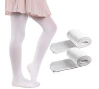 MANA MANA Lot De 2 Collants Unis Pour Filles - Collants Opaques Pour Enfants Pour L'école, La Danse, Le Ballet - Doux Et Élégants, 40 Den, Fabriqués En Italie, 2 Paires, Bianco, 134/140 cm