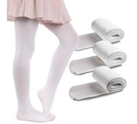 MANA MANA Lot De 3 Collants Unis Pour Filles - Collants Opaques Pour Enfants Pour L'école, La Danse, Le Ballet - Doux Et Élégants, 40 Den, Fabriqués En Italie, 3 Paires, Bianco, 146/152 cm