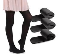 MANA MANA Lot De 3 Collants Unis Pour Filles - Collants Opaques Pour Enfants Pour L'école, La Danse, Le Ballet - Doux Et Élégants, 40 Den, Fabriqués En Italie, 3 Paires, Nero, 134/140 cm