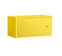 MANAFEEL Bibliothèque simple du sol au plafond, empilable, moderne, avec porte, armoire de rangement pour chambre à coucher, bureau, bibliothèque (jaune, avec porte d'armoire)