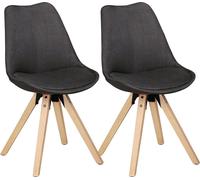 Manahee Design | 2 chaises de salle à manger rétro LIMA anthracite | tissu rembourré | 49x87x52 cm