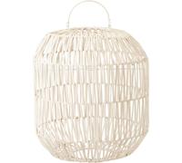 Manahee Design | Abat-jour cylindre en rotin blanc | 49 cm hauteur x 32 cm largeur x 32 cm longueur