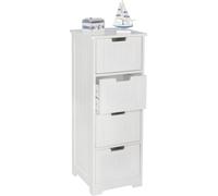 Manahee Design | Armoire de salle de bain PATTI style campagne MDF blanc mat | 30x83x30 cm | 4 tiroirs