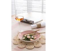 Manahee Design | Assiette Creuse Porcelaine Rose Saumon | Couleur Rose | 5 cm x 25 cm x 25 cm
