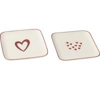 Manahee Design | Assiettes en porcelaine blanche | 20,4 x 20,4 x 2,2 cm | Lot de 2
