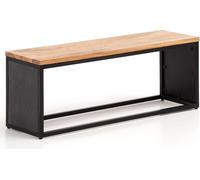 Manahee Design | Banc d'entrée en bois massif d'acacia / Effet pierre | Couleur brun clair & anthracite | 120x45x35 cm