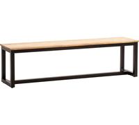 Manahee Design | Banquette de Salle à Manger Acacia Massif Hêtre Bois Clair Métal Noir 160x40x45 cm | Style Loft