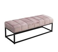 Manahee Design | Banquette velours rose | 108x40x40 cm | Structure métal noire