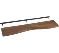Manahee Design | Bois Acacia Marron | 115 cm x 27 cm x 3,5 cm | Étagère murale large
