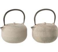 Manahee Design | Boîte 1 Tasse à Thé Métal Beige Assortiment de 2 | Beige | 16 x 14 x 12 cm