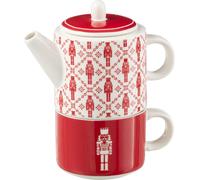 Manahee Design | Boîte Cadeau Thepot + Casse-Noix en Céramique Rouge | 28,5 x 9,5 x 18,5 cm