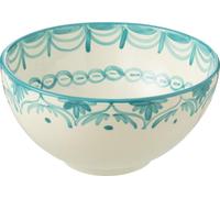 Manahee Design | Bol Granada Haut Céramique Blanc/Aqua | 28x28x14 cm