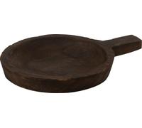 Manahee Design | Bol Rond avec Poignée en Bois de Paulownia Marron Foncé | 36 x 27 x 4,5 cm
