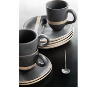 Manahee Design | Bord en Céramique Noir | 21,6 x 21,6 cm | Hauteur 2,2 cm