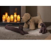 Manahee Design | Boudin de porte Chien/Chat Rayé Textile Marron | 23 cm x 84 cm x 10 cm