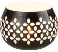 Manahee Design | Bougeoir perforé en fer noir | 13 x 13 x 9 cm