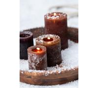 Manahee Design | Bougie cylindrique en cire | Marron | 15 cm x 7 cm x 7 cm