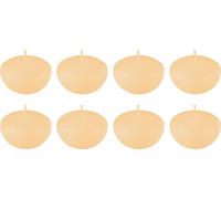 Manahee Design | Bougie flottante jaune/beige en cire | 6 x 6 x 3 cm | Lot de 8