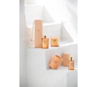Manahee Design | Bougie parfumée Sunshine Jasmin en verre orange | 10,5 cm x 9 cm x 9 cm | 0,785 kg