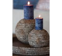 Manahee Design | Bougie Pilier Paraffine Bleue Large | 25 cm x 10 cm x 10 cm