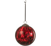 Manahee Design | Boule de Noël en verre tacheté rouge/noir | 15x15x15 cm | 0,33 kg