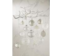 Manahee Design | Boule de Noël en verre transparent/silver Chloe Large | 15x12,5x12,5 cm | 0,49 kg