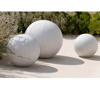 Manahee Design | Boule Déco Céramique/Argile Blanche Medium | 31,5x31,5x29,5 cm