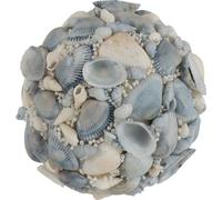Manahee Design | Boule en Pierre Coquillages Bleu Clair | 11x11x11 cm | Lot de 2