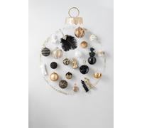 Manahee Design | Boule suspendue en plastique noire à paillettes | Plastique | 10 cm x 10 cm x 10 cm