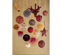 Manahee Design | Boules de Noël en verre mat pailleté marron foncé | 8 cm x 8 cm x 8 cm