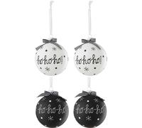 Manahee Design | Boules de Noël en verre noir et blanc | 10 x 10 x 10 cm | Lot de 4