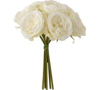 Manahee Design | Bouquet de 7 roses blanches en plastique | Blanc | 25x20x20 cm
