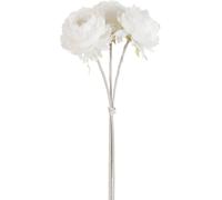 Manahee Design | Bouquet de pivoines 3 pièces en polyester | Blanc | 54,5 x 9,5 x 7,5 cm