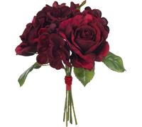 Manahee Design | Bouquet Rose/Hydrangea rouge foncé | Plastique | 25 cm x 17 cm x 17 cm