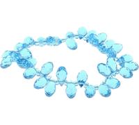 Manahee Design | Bracelet Élastique Goutte 6x12mm Turquoise | Faux Fourrure Bleu | 18x11 cm