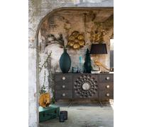 Manahee Design | Buffet bas ethnique 2 portes + 6 tiroirs en bois de manguier brun | 150 x 39,5 x 69 cm