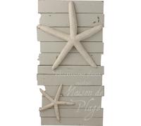 Manahee Design | Cadre Maison De Plage en bois gris clair/blanc large | 99 cm x 7 cm x 53 cm